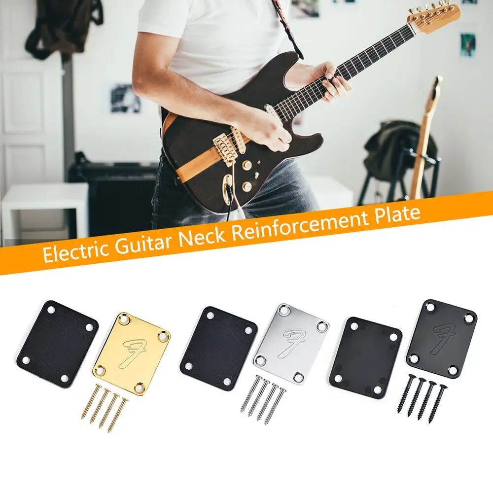 Hot Sale Electric Guitar F Neck Plate W/Mounting Screw Musical Instrument Guitar Accessories For Fender Stratocaster Telecaster