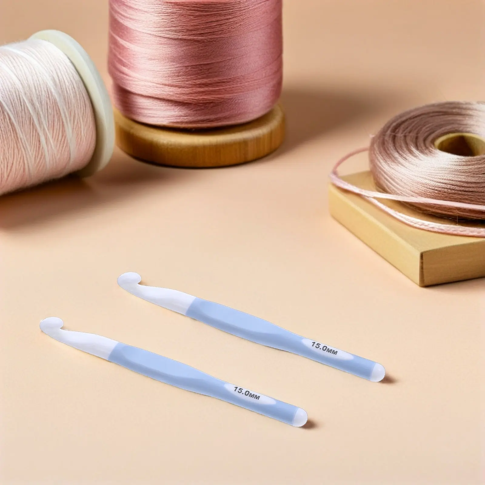 Crochet Hooks 5 Piece Set Ergonomic Knitting Needles for Chunky Yarn Blankets Darning DIY Crafts