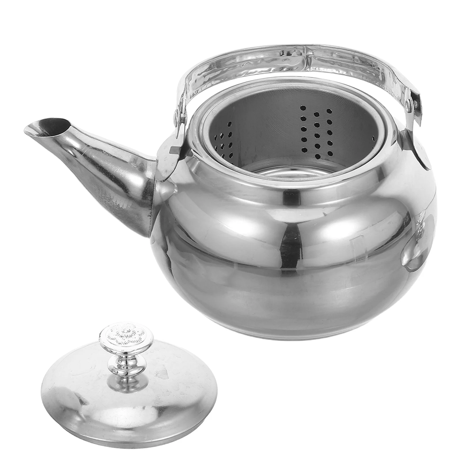 

Stainless Steel 14cm Elegant Tea Kettle Removable Filter Loose Leaf Steeping Pot Home Kitchen Office Stovetop Tea Brewer