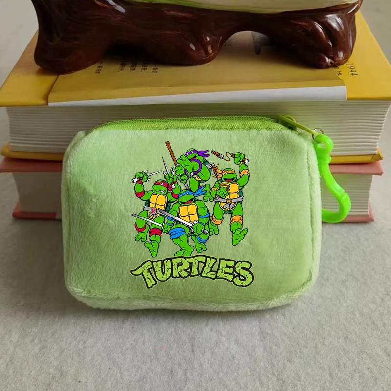 Ninja Turtles Plush Coin Purse Wallet Boys Girls Mini Pink Cartoon Anime Kawaii Storage Bag Handbag New Kids Birthday Cute Gifts