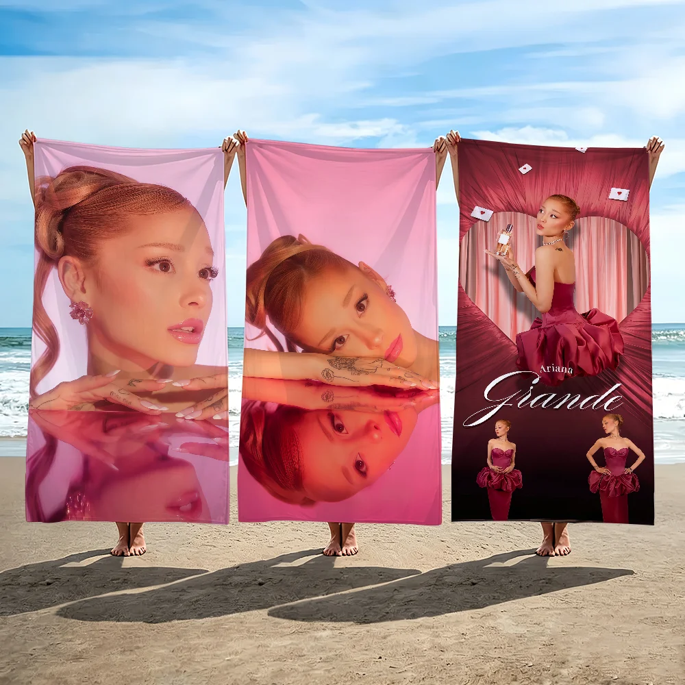 Singer A-Ariana G-Grande Towel For Swim Yoga Gym Quick Drying Soft and skin-friendly Beach Towels All-Season