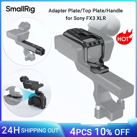 Placa superior smallrig para unidade xlr sony fx3 para alça original fx3 com furos roscados de 1/4 ''-20 microfone de fixação de sapata fria md3990