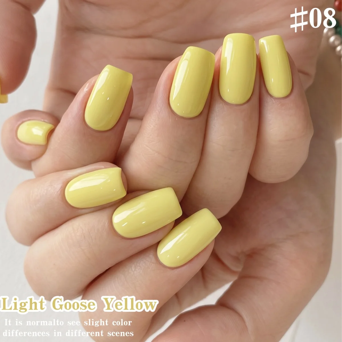 Hassleless 2Pcs Yellow and Black Nail Gel Semi-Permanent Nail Art Led Light Therapy Removable Nail Polish Set, Can Be Used to Apply Solid Colors Individually or Combine with Hand-Painted Polka Dots, 3D Flowers, and Oth