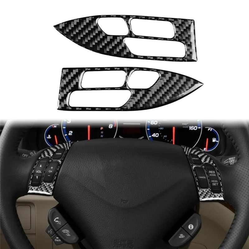 لهوندا أكورا TSX 2004-2008 ألياف الكربون عجلة توجيه سيارة زر ملصقات الكسوة الداخلية استبدال أجزاء الملحقات #2