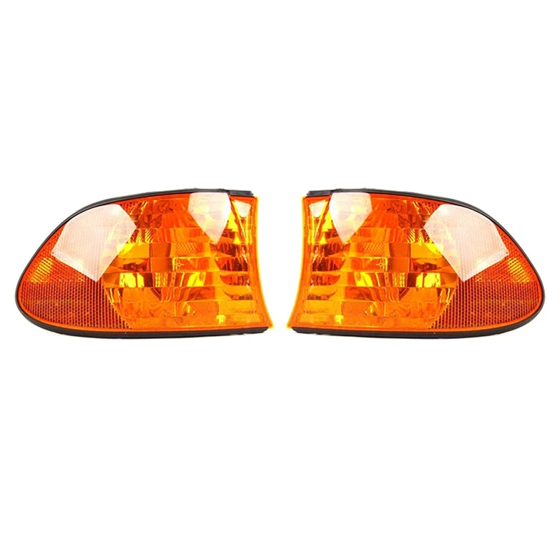 2X Amber Lens Parking Corner Light Signal Lamp Cover For BMW E38 7 Series 1998-2001 63138379108 63138379107 Right & Left