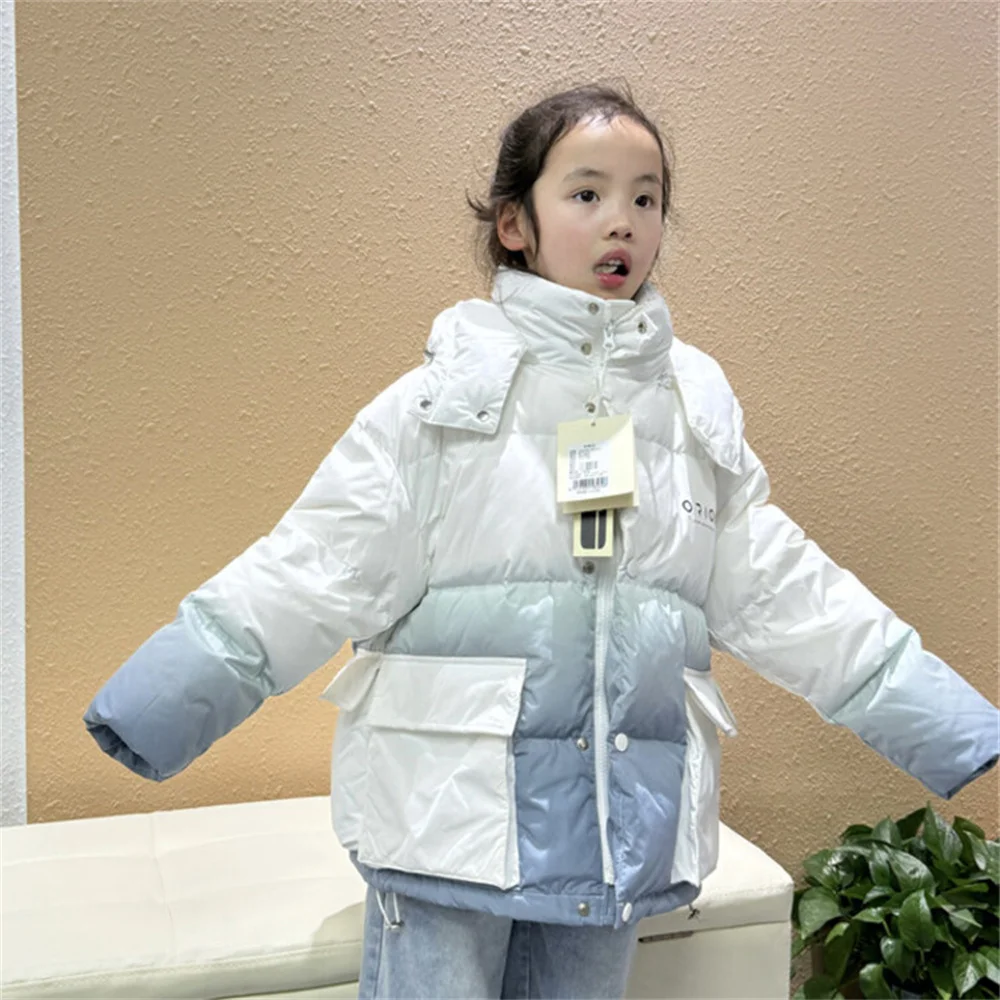 2024 Winter Children's Down Jacket Thickened Down Jacket for Boys And Girls Gradient Workwear Down Jacket 23201