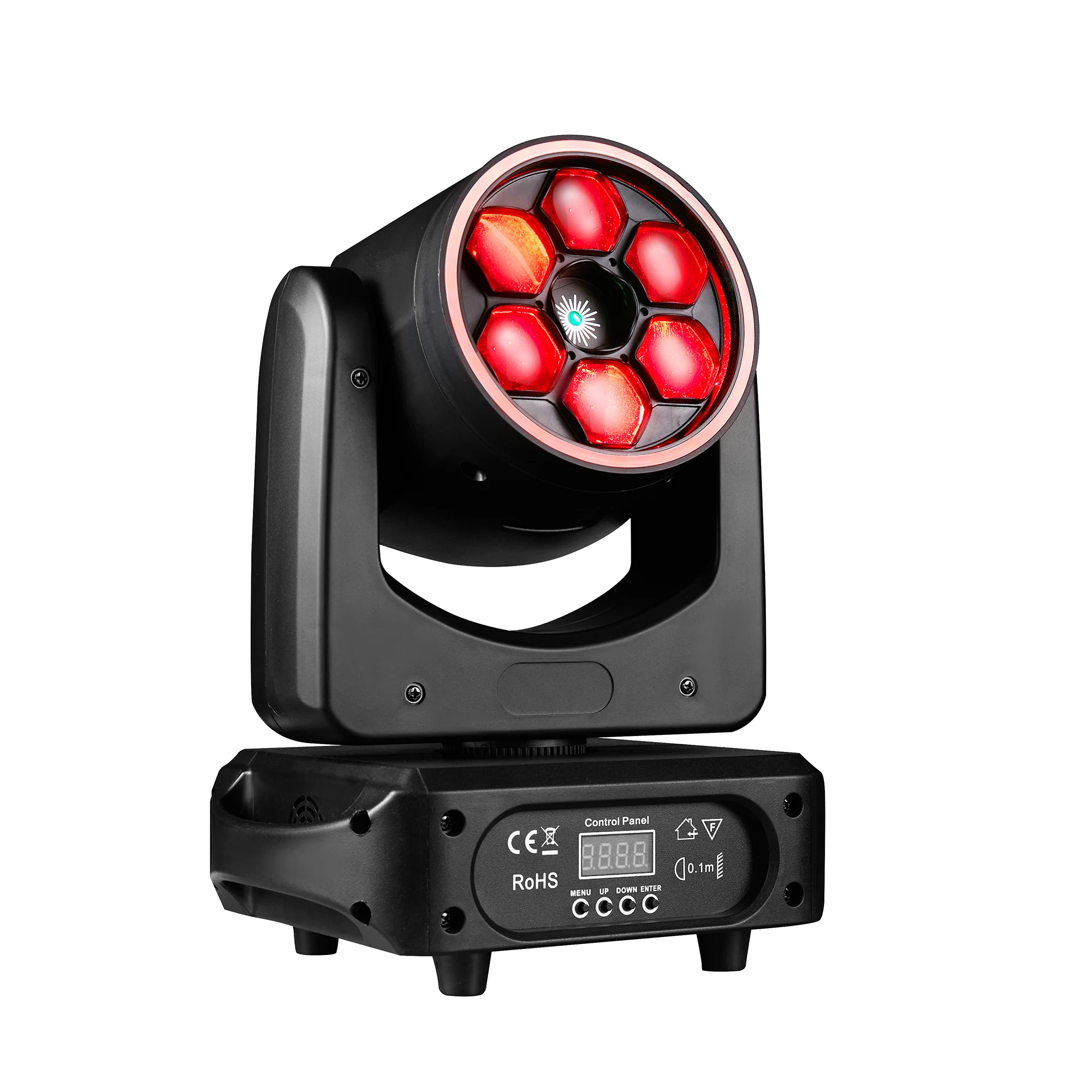 Mini BEE EYE LED Moving Head 6x15W RGBW 4in1 Beam & 500mw Laser Green Laser Star Effect Lights & Halo Effect 24PCS RGB 3in1 DJ