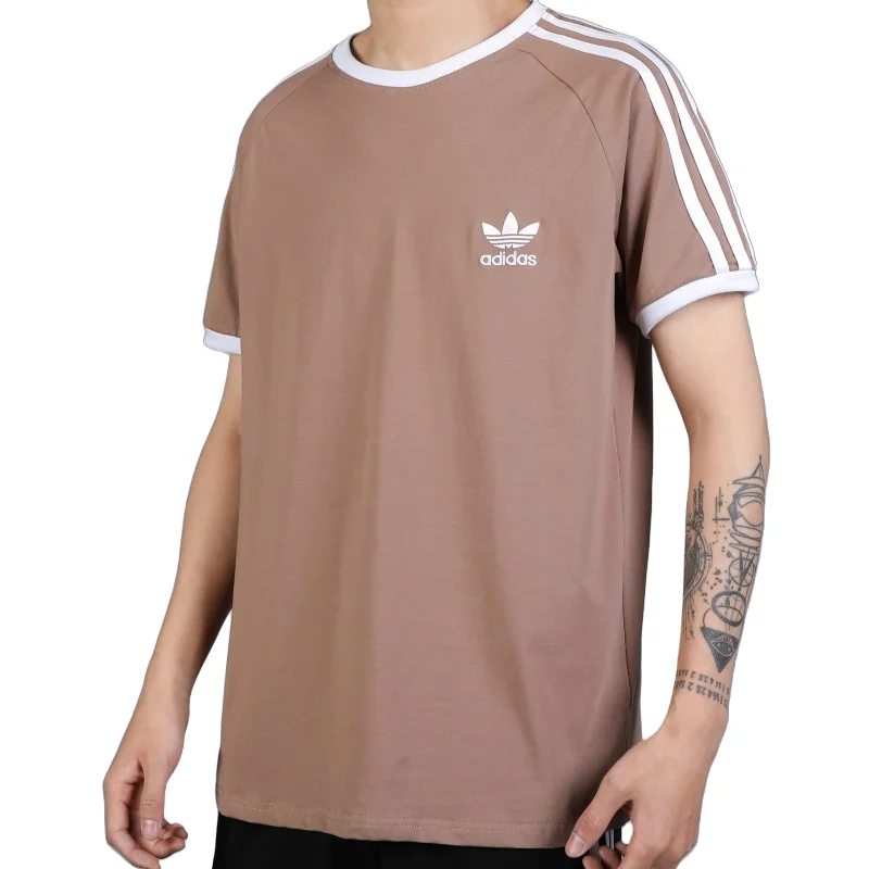 

Adidas Model 3494, хлопковая футболка с короткими рукавами из ледяного фарфора, кофейного цвета, M-4XL