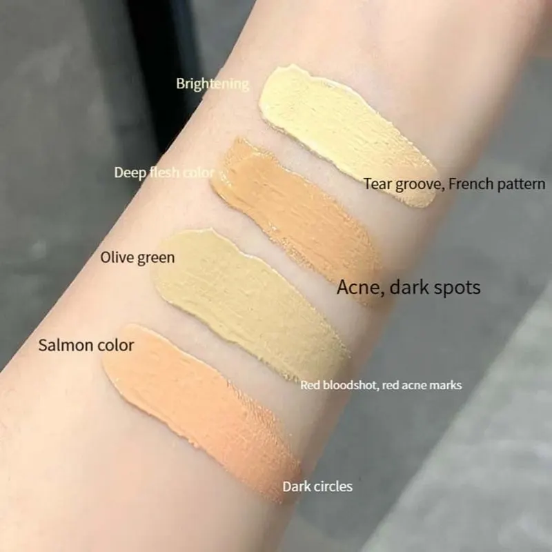 Four-color Concealer Facial Concealer Spots Tear Grooves Law Lines Dark Circles Brighten And Even Skin Tone