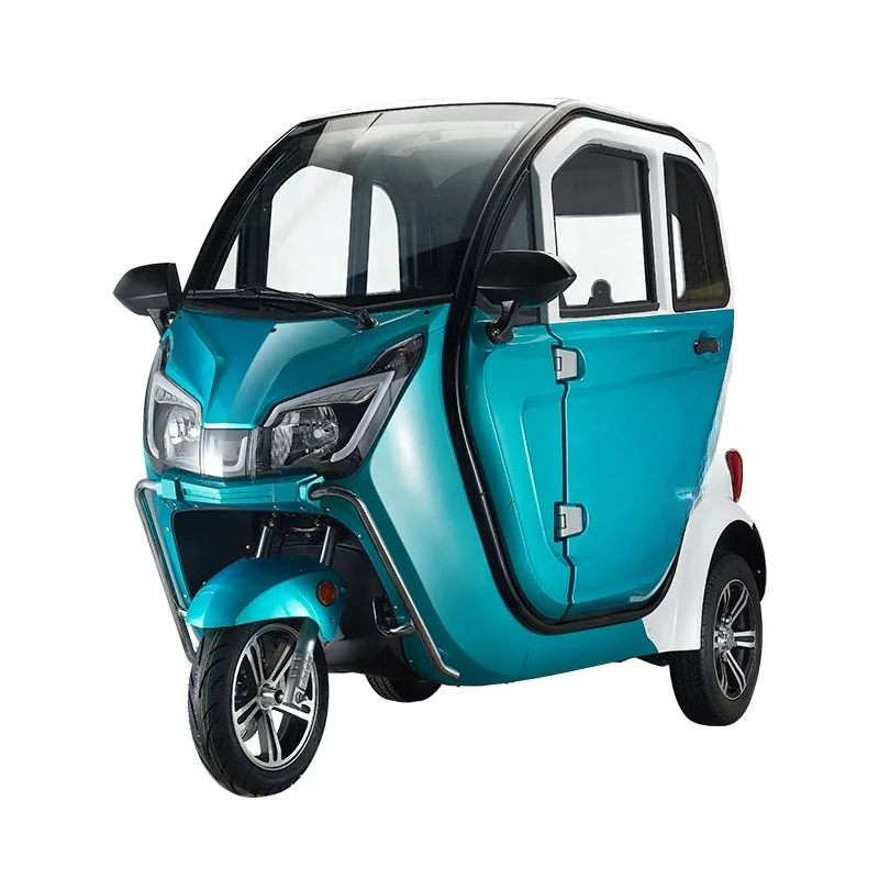 Mini scooter elétrico de três rodas para adultos, triciclo com telhado, rosa Max, preto, verde, prata, motor do corpo, bateria de energia