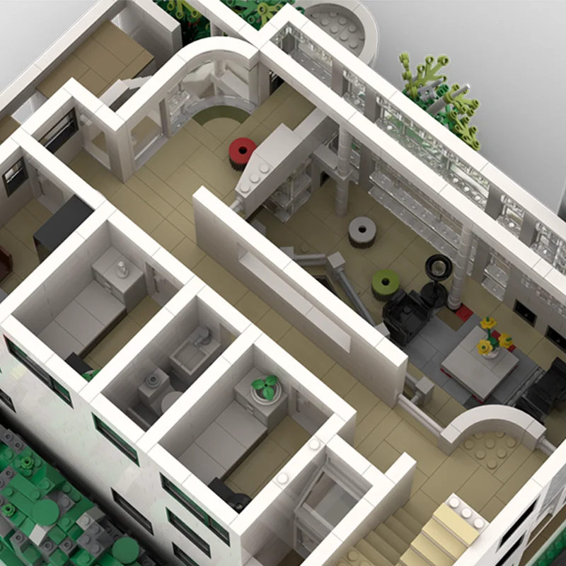 5283 ชิ้น MOC DIY บ้านดูกลาสการศึกษาบล็อกอาคารของเล่นวันเกิดของขวัญสำหรับผู้ที่ชื่นชอบการออกแบบ