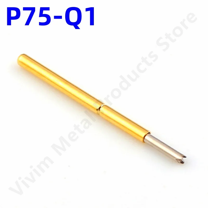 

100PCS P75-Q1 Spring Test Probe Test Pin Pogo Pin P75-Q Electrical ICT FCT PCB Test Tool 0.66/1.02/16.3mm Needle Crown Tip Head