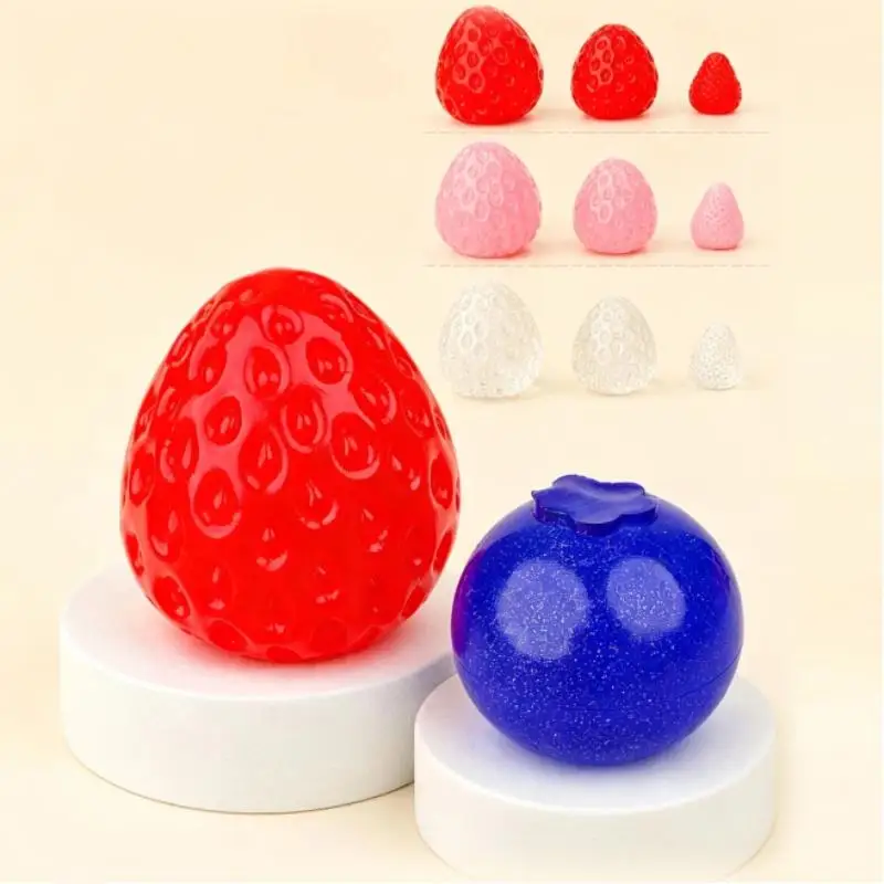 1Pc Soft Stretchy Blueberry Sensory Toy Realistic Food Shape Stress Relief Fidget Toy for Long Trip Relaxation