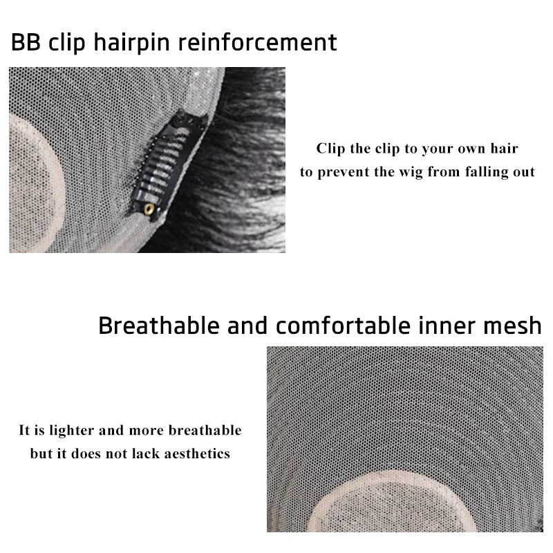 Men 100% Human Hair Natural Breathable Wig Top Swiss Lace Pieces Wig Thinning Hair Cover-Up Forehead Balding Concealment