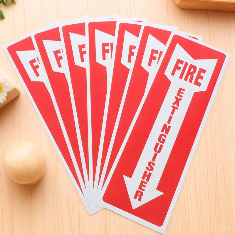 8 Pcs Fire Action Notice Sticker Extinguisher inside Sign Stickers Self Adhesive Decal Signs
