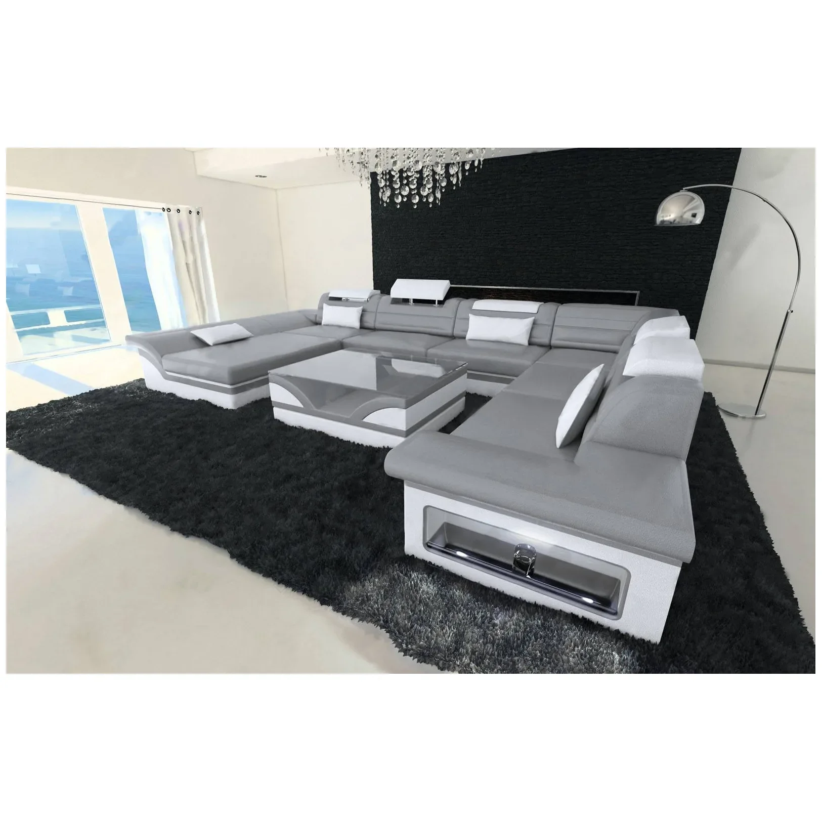 Modern leather sand creative personalized leather sofa combination