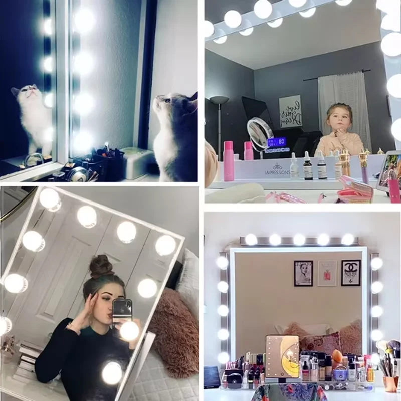 USB Powered LED Hollywood Makeup Lights Vanity Mirror Bulbs Dimmable Cosmetic Lighting Accessory view 4