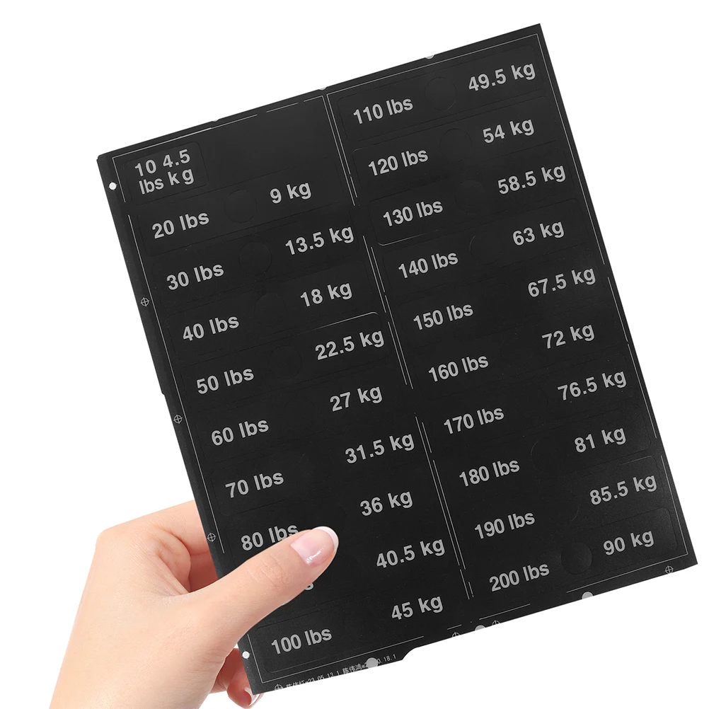 2 Sheets Weight Labels Lifting Stickers Gym Tags Fitness Equipment Numbered Self Adhesive File Pocket Labels Workout Exercise