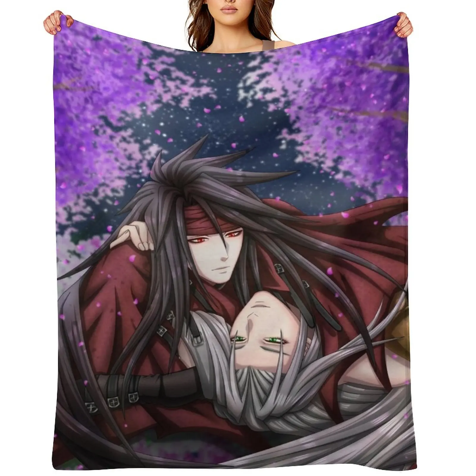 

Sephiroth + Vincent Valentine: Night Blossoms Throw Blanket Blankets For Baby Thin Nap Retros Blankets