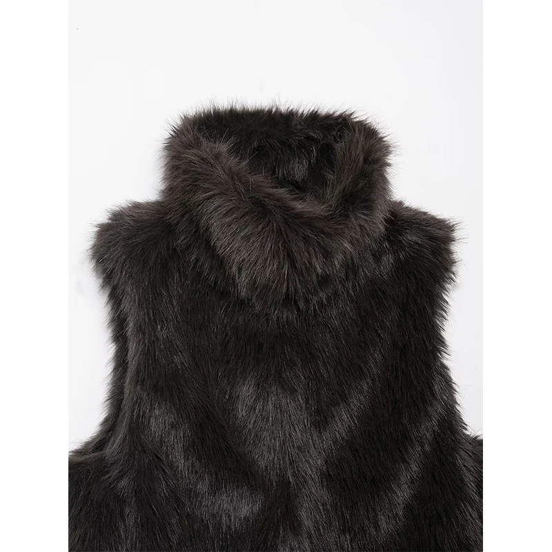 Gilet Giubbotti Autunno Donna 2025 New Fashion Slim Collo alto Elegante Caldo Giacche da donna Chic Pelliccia sintetica Autunno Cappotti giovanili