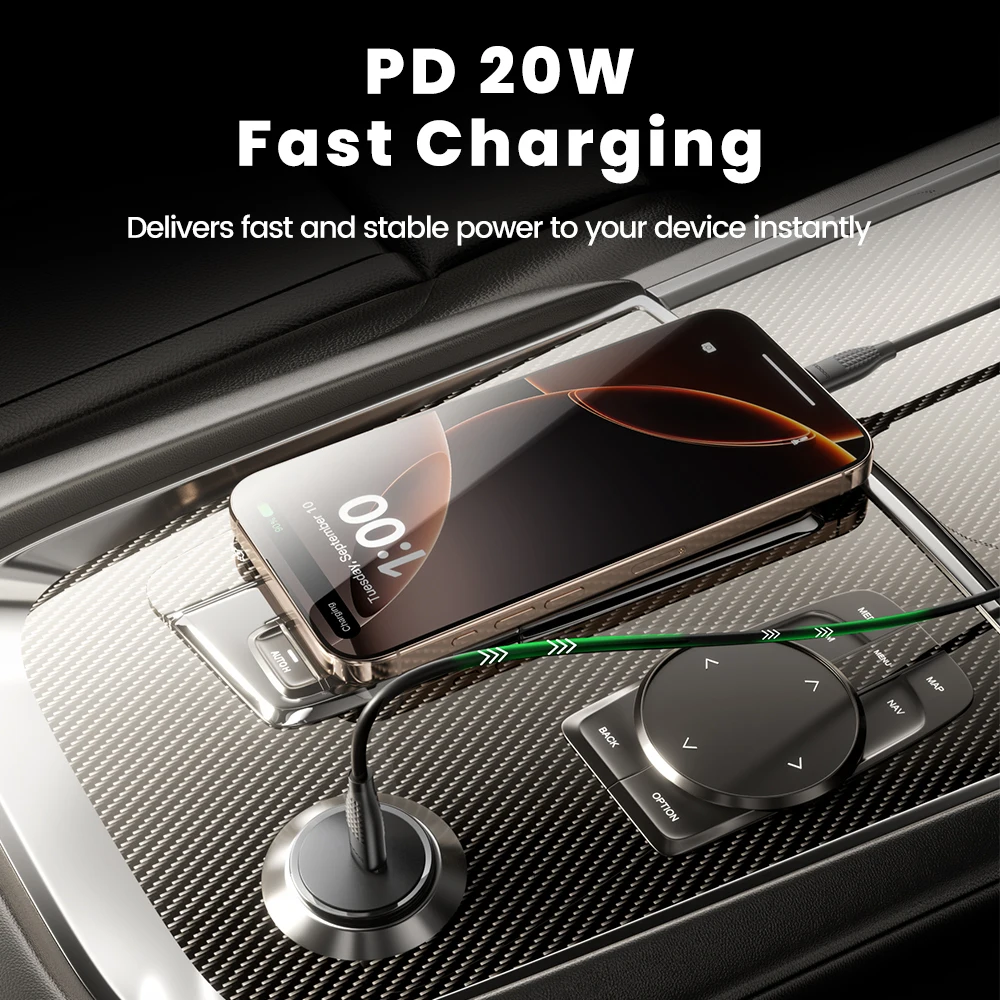 Toocki 20W PD Fast Car Charger Mini USB C Quick Charge Adapter with Multiple Safety Protection for iPhone 16 15 Samsung S24 S23