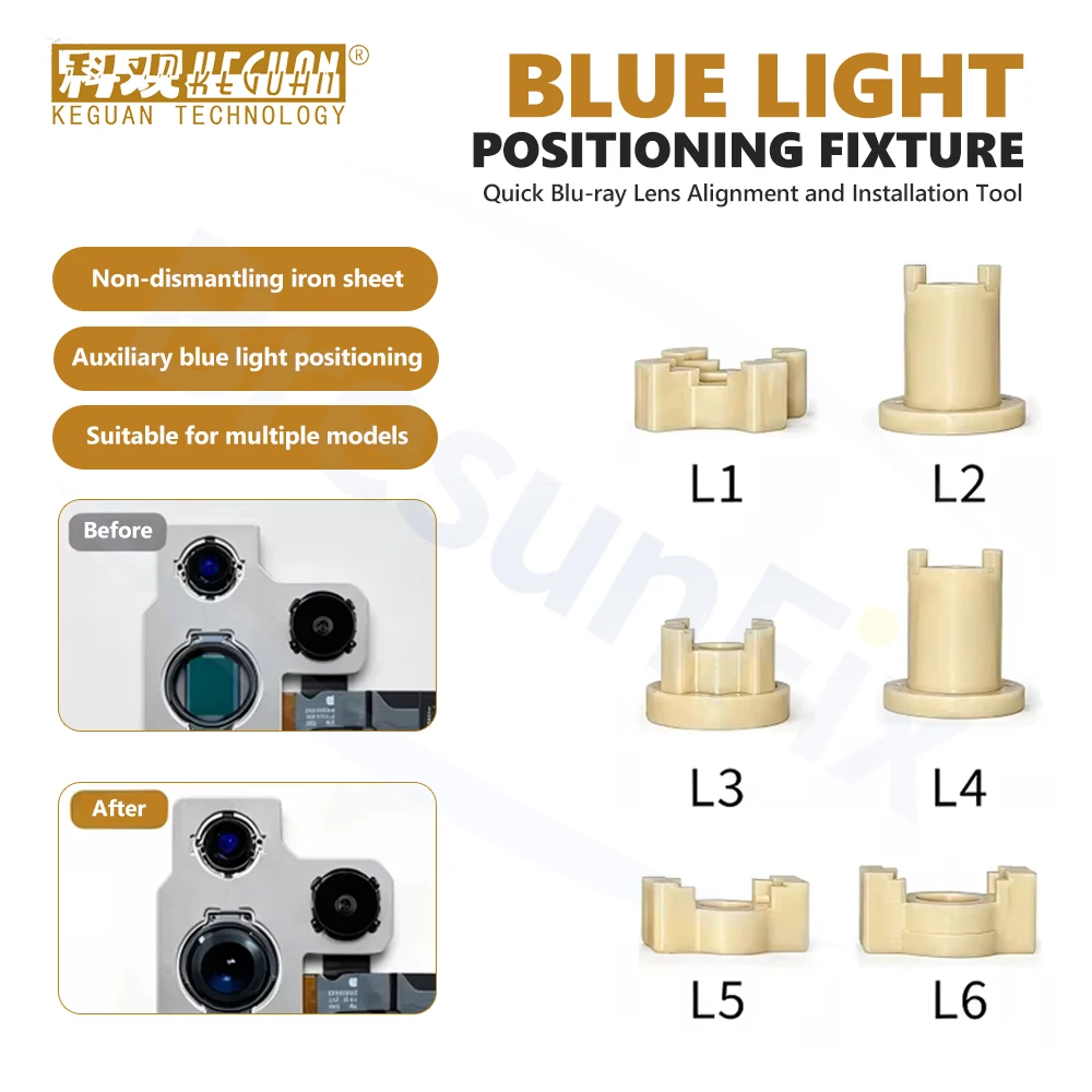 KEGUAN Blue Light Quick-Alignment Fixture Set for IPhone 12-17PM Repair Quick Assistance for Precise Blue Light Alignment Tool