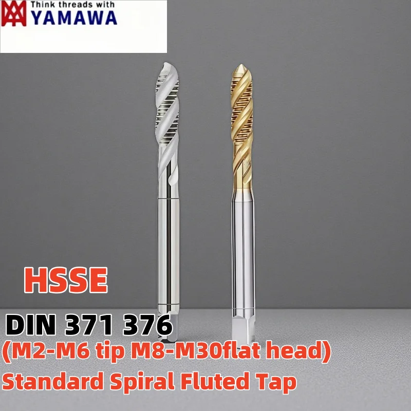 

YAMAWA 1PCS HSSE-M35 DIN 371 376 Standard Spiral Fluted Tap M2M2.5M3M4M5M6M8M10M12M14M16M18M20M22-M30Machine Screw Thread Taps