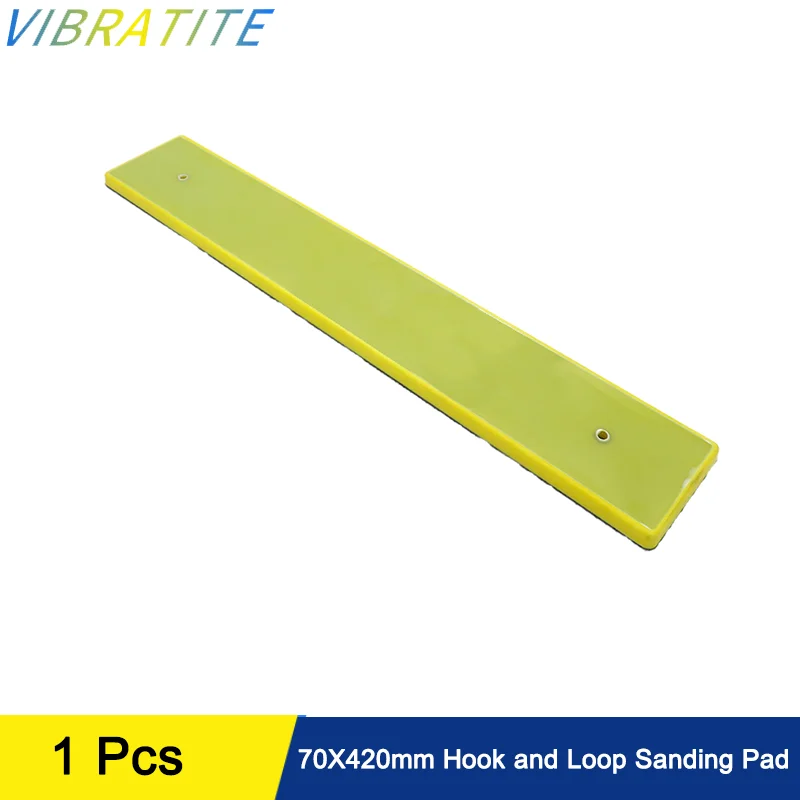 1 Pcs 70X420mm Hook and Loop PU Sanding Pad Yellow High-density and Uniform Hook Provide Strong Stickness for Polishing Metal