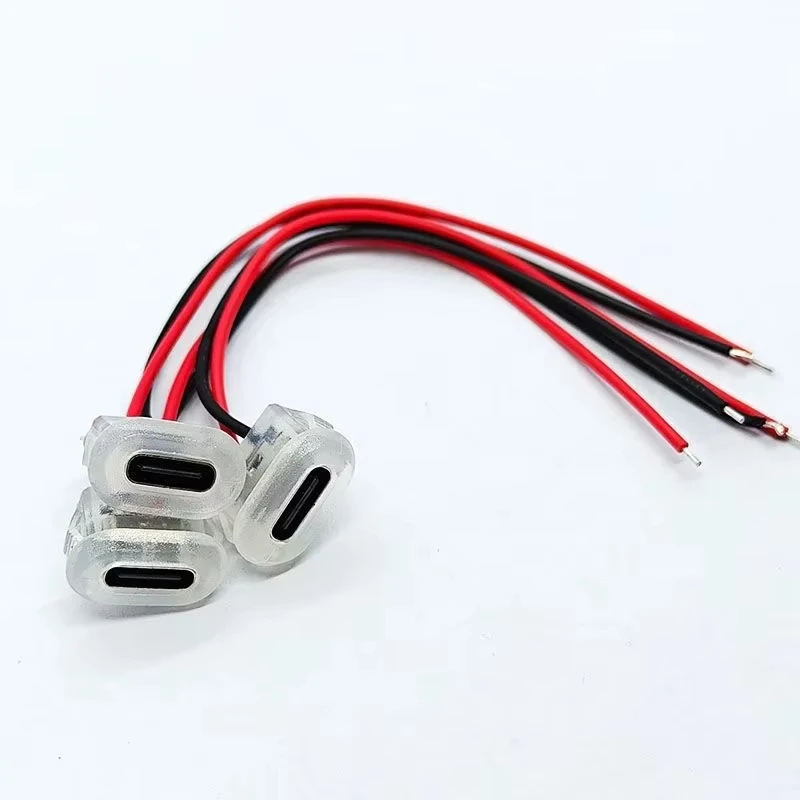 Wasserdichter USB-C-Buchsenstecker, Typ-C-Female-Connector, 2-poliger Schnellladeanschluss 3A, Stromverlängerungskabel, Crimp-Direktmontage, geeignet für Smartphones, Tablets, elektronische Geräte und industrielle Anwe – Detail 8
