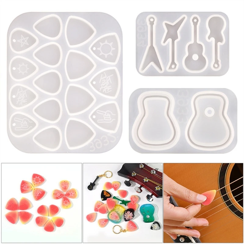 

Guitar Picks Epoxy Resin Mold Guitar Plectrums Storage Box Silicone Mould DIY Crafts Jewelry Casting Tools