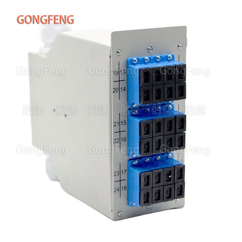 1PCS Hot Sell 12 Port Rail Mounted Fiber Optic Box,Fiber Optic Terminal Box Supports SC/FC/ ST/LC Coupler 24 / 48 Core Wholesale