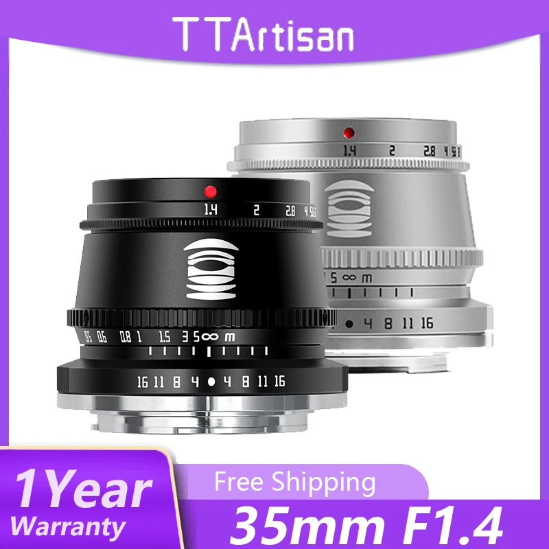 

TTArtisan 35mm F1.4 APS-C MF Lens For FUJI X Panasonic Olympus M4/3 Leica L Mount for SONY E Nikon Z Zfc ZF Canon M Camera Lens