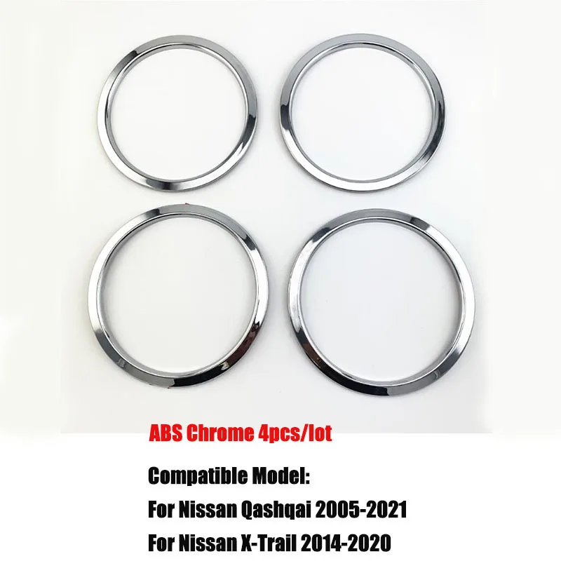 닛산 Qashqai/X-트레일 2008-2020 자동차 스타일링 ABS 크롬 자동차 오디오 스피커 커버 링 트림 키트, 자동차 액세서리