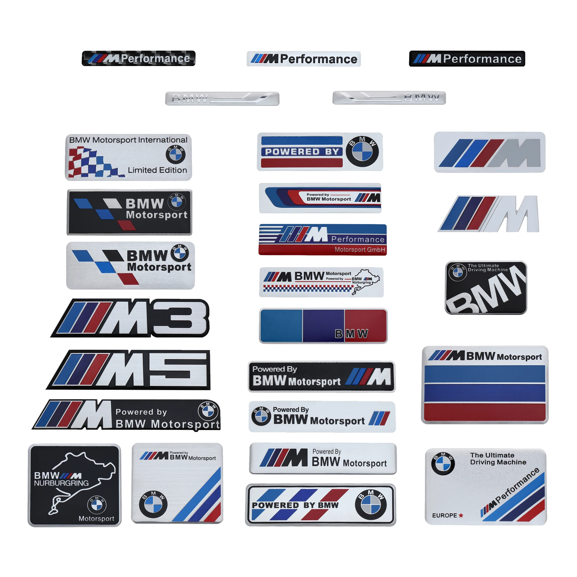 Aluminum Car Sticker Body Trunk Logo Decal Decoration For BMW Performance E46 E90 F20 E60 E39 F10 M2 M3 M5 M6 M E82 E92 F10 F30