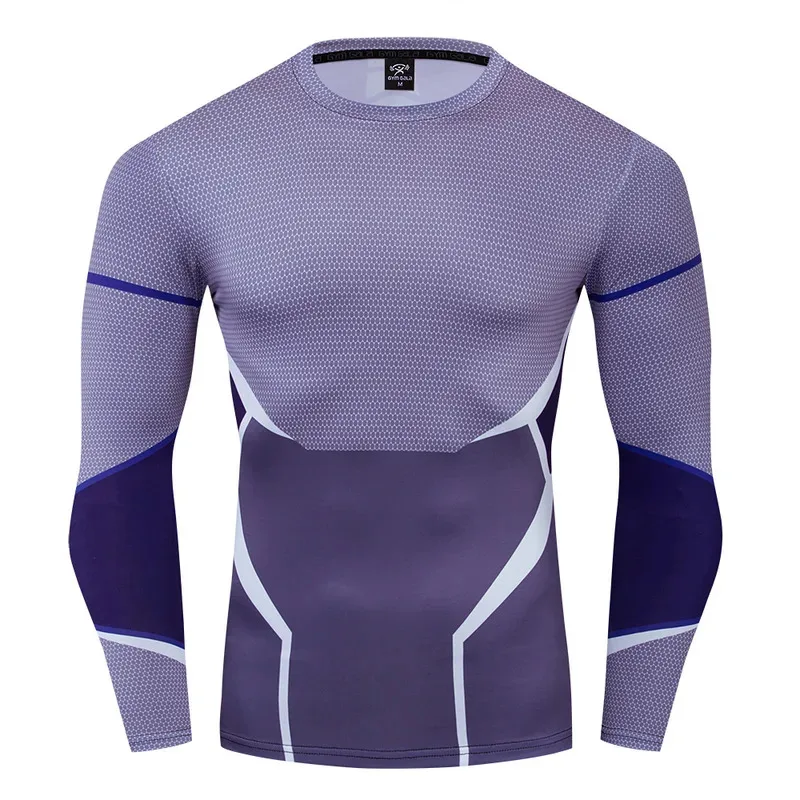 Miniso 3D الرقمية المطبوعة قمم الملابس الدراجات الرياضة اللياقة البدنية الركض سرعة الملابس الجافة طويلة الأكمام الفتيان والفتيات تي شيرت