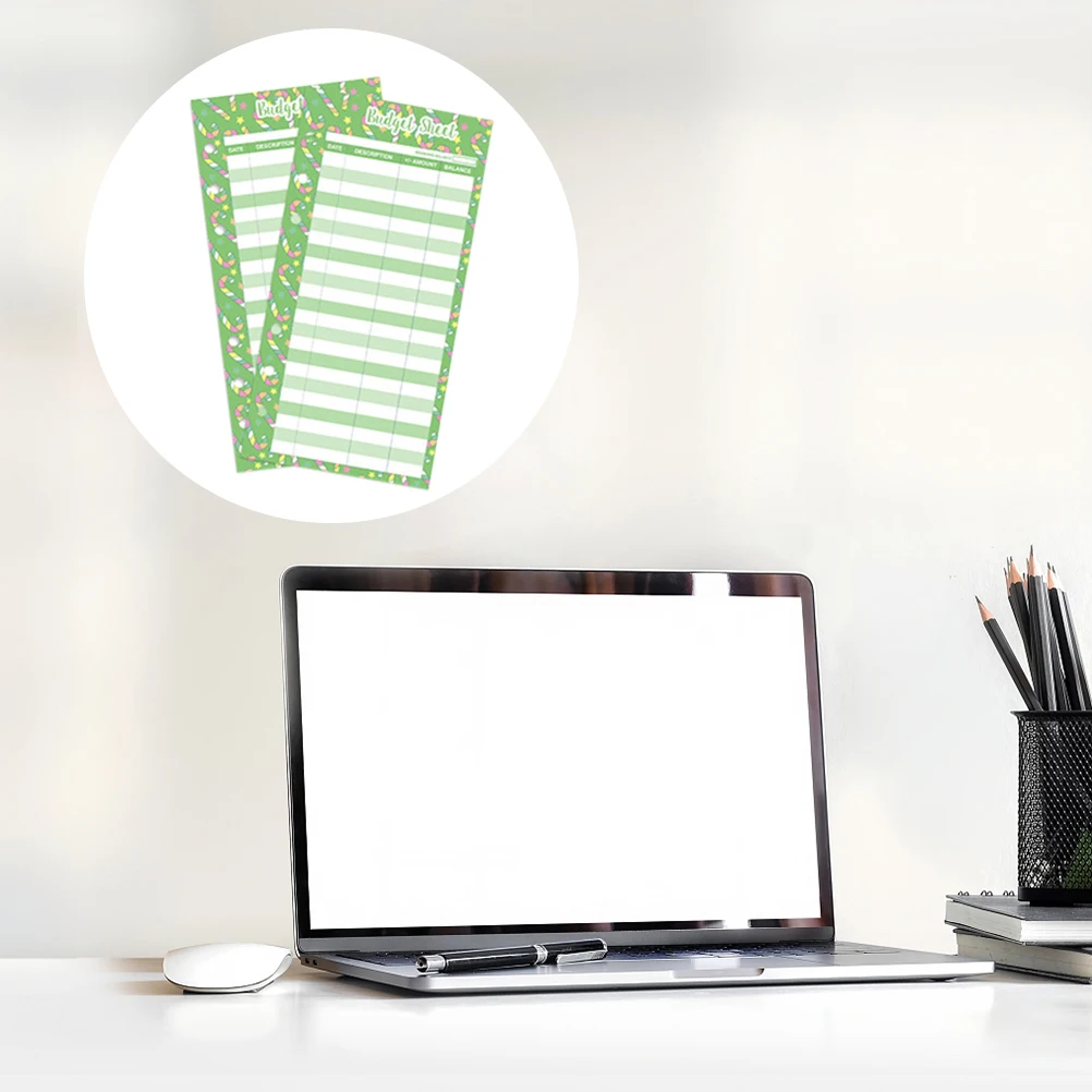 แผ่นบันทึกการใช้จ่ายแบบง่าย 24 ชิ้น ลายลูกกวาด สำหรับบันทึกการใช้จ่ายรายละเอียด ใช้ได้ทั้งในบ้าน โรงเรียน และธุรกิจ