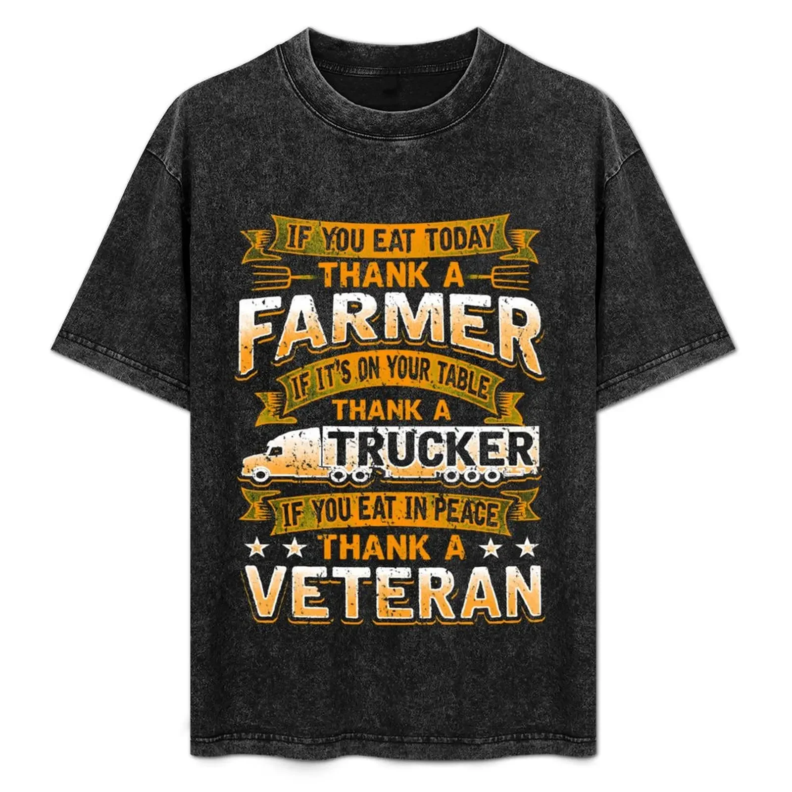 

Thank a Farmer Thank a Trucker Thank a Veteran Shirt Apparel and Accessories T-Shirt summer 2025 Blouse Men's clothing