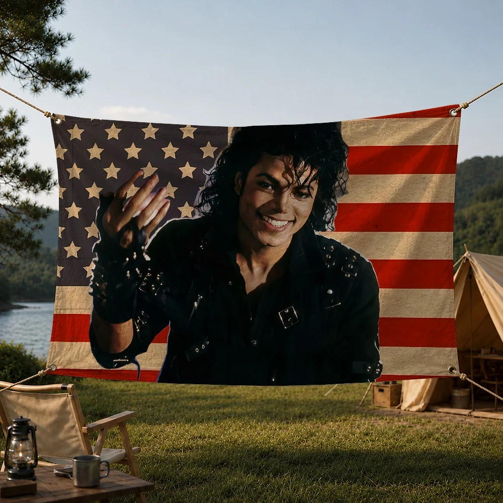 M-michael J-jackson Great Singer Outdoor Flag for Home Camping Party Club Decor Garden Yard Wall Hanging Banner