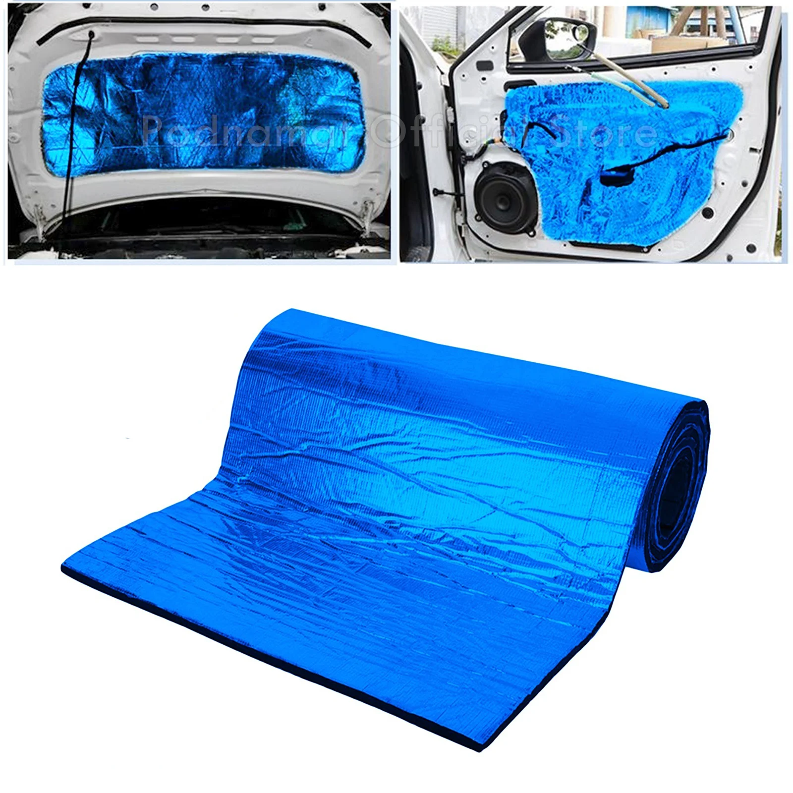 1Roll 200*50cm 5/10mm Thicken Car Sound Deadening Mat for Cars Truck Anti-Noise Sound Insulation Pad Heat Proof Firewall Mat