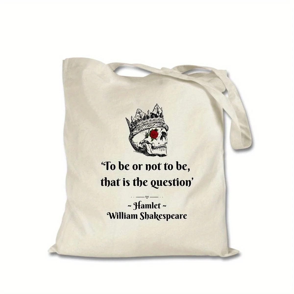 

William Shakespeare "to Be or Not to Be" Lightweight Tote Bag - Shakespeare Gift, for Theater Lovers, Casual Unlined Hand Washab