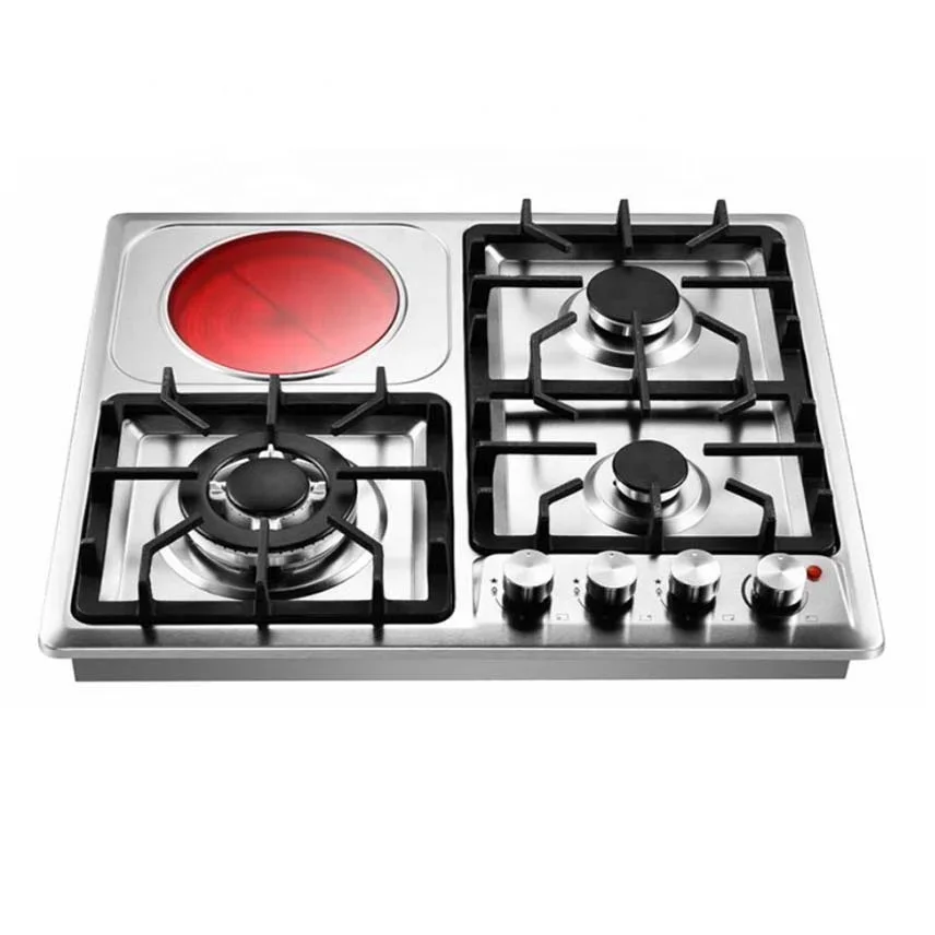 Home Appliances Built in Cooktops 4 Burner Gas Cooker 3 Gas 1 Electric Ceramic Gas Burner Hob