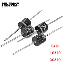 10PCS 10A10 6A10 20A10 R-6 DIP 6A 10A 20A 1000V Electrical Axial Rectifier Diode