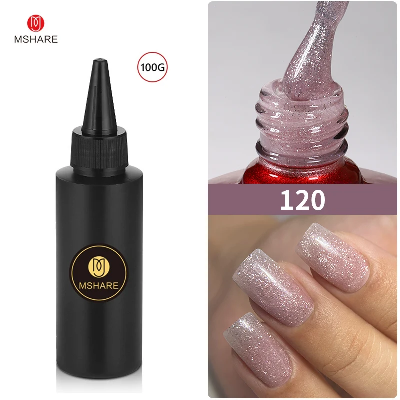 MSHARE Shinny Rubber Base Coat Color Nail Gel Polish Semi Transparent French Camouflage Soak off UV LED Varnish 100ml
