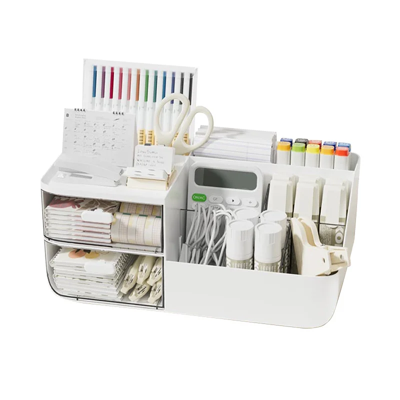 

Plastic Drawer Cabinet with Two Drawers Office Drawer Organizer Set Modern Student Desktop Organizer Box for Stationery