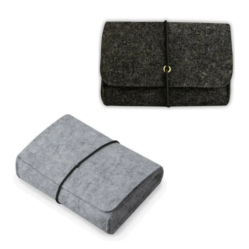 F3KE Soft Felt Storage Protective Sleeve Bag for Charger Mouse Power Adapter