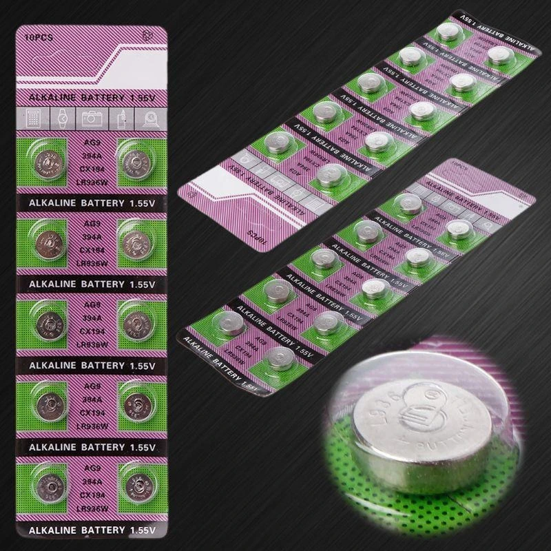 090F 10PCS/카드 AG9 시계 장난감 원격 LR936 셀 코인 알칼리 배터리 1.55V 버튼 배터리 시계 장난감 리모컨