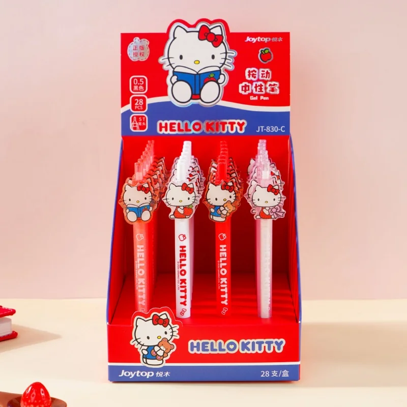 

28 шт./лот Kawaii Sanrio Kitty Press гелевая ручка милые 0,5 мм черные чернила ручки для подписи рекламный подарок школьные принадлежности