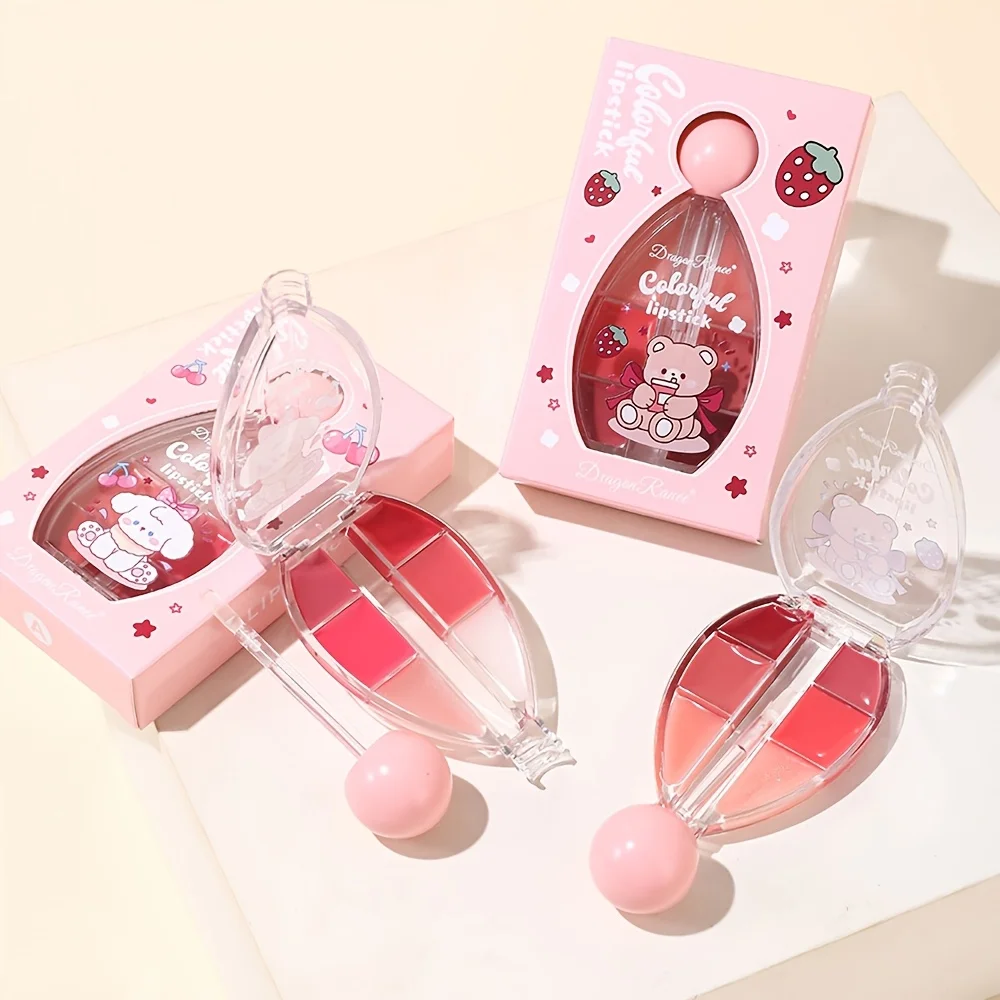 6-Color Solid Hydrating and Moisturizing Lipstick DIY Lipstick Tray 6-color Lip Makeup Tool Natural Long-lasting Lip gloss