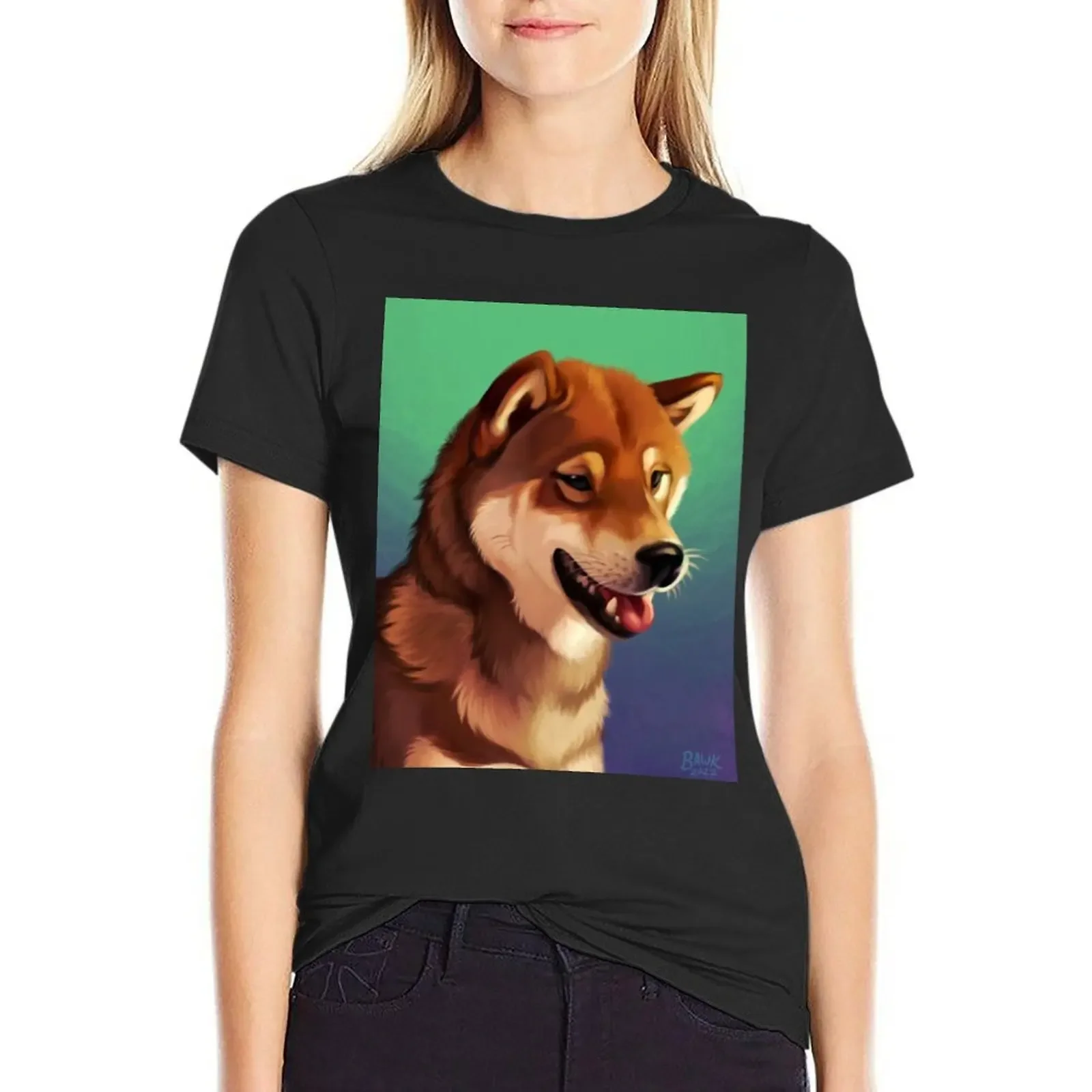 

Sesame Shiba Inu T-Shirt plain sweat summer clothes tight shirts for Women