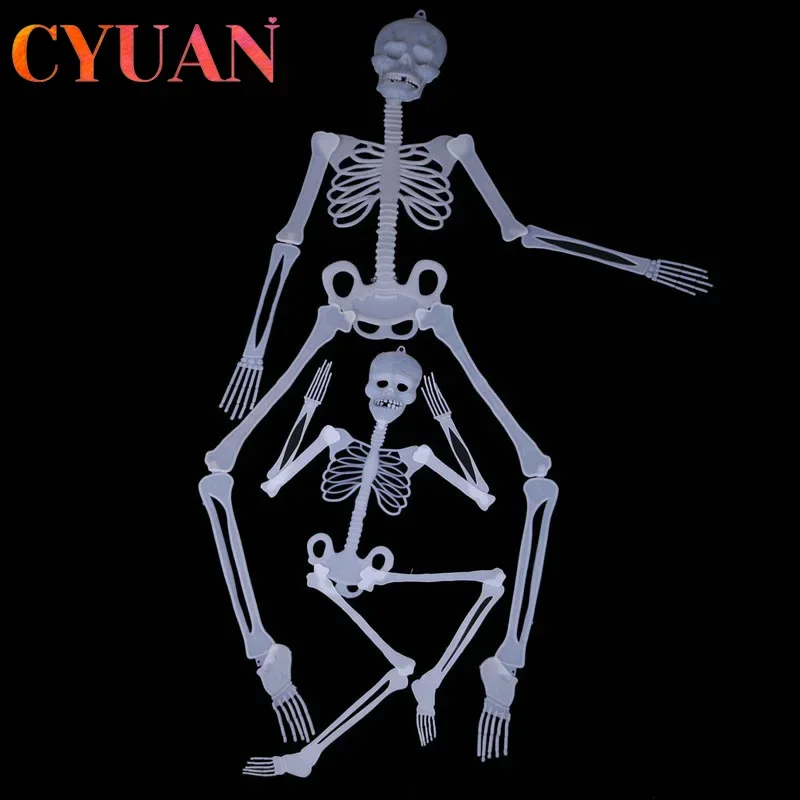 Scary Halloween Decoration Halloween Props Luminous Hanging Decoration Outdoor Party Horror Luminous Movable Skull Skeleton